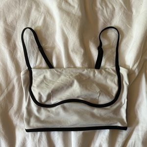 White & Black Alo Workout Top